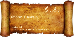 Orosz Ambrus névjegykártya
