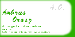 ambrus orosz business card